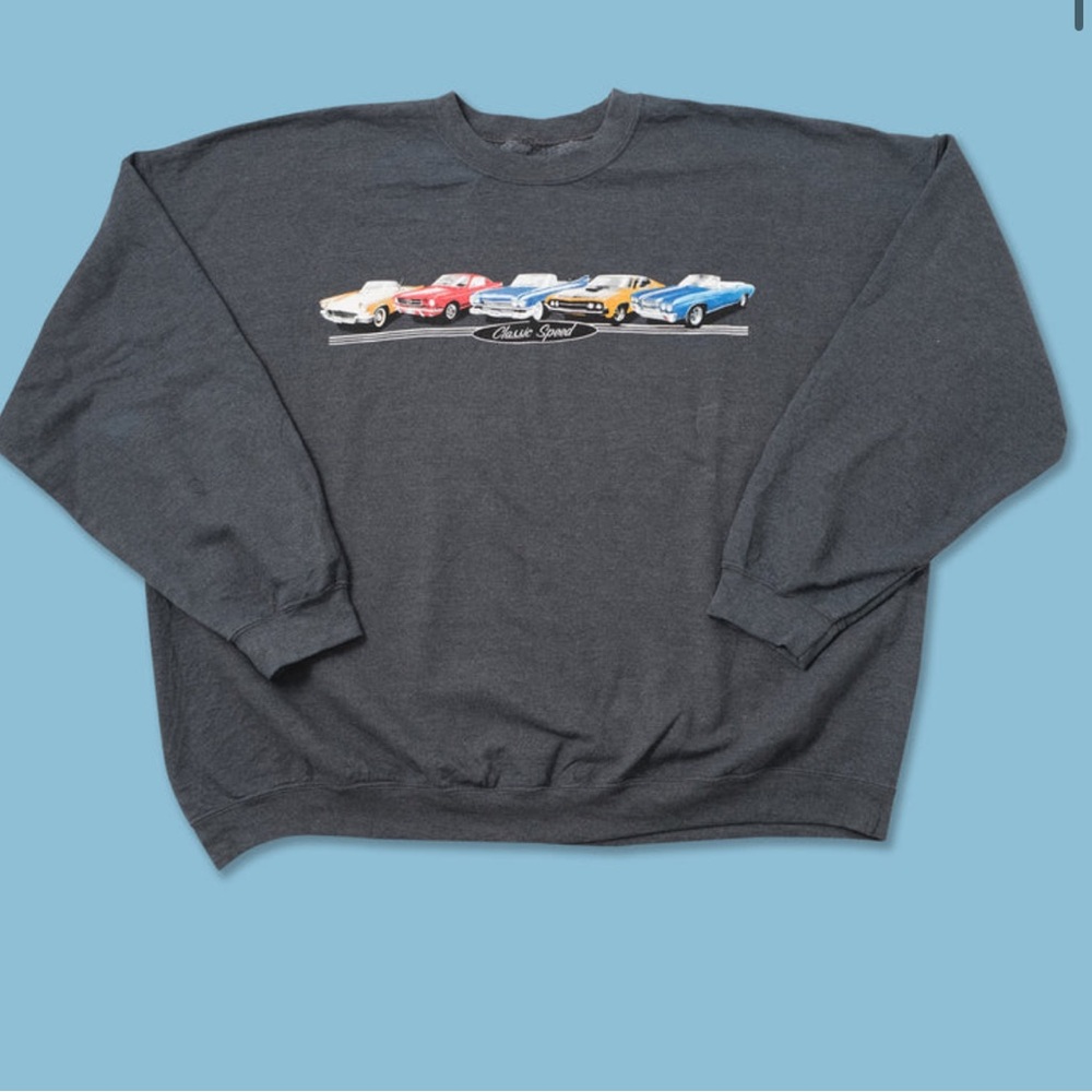 George Grey Vintage Car”Classic Speed”Front Graphic Men’s Pull On Sweater NWT 2X